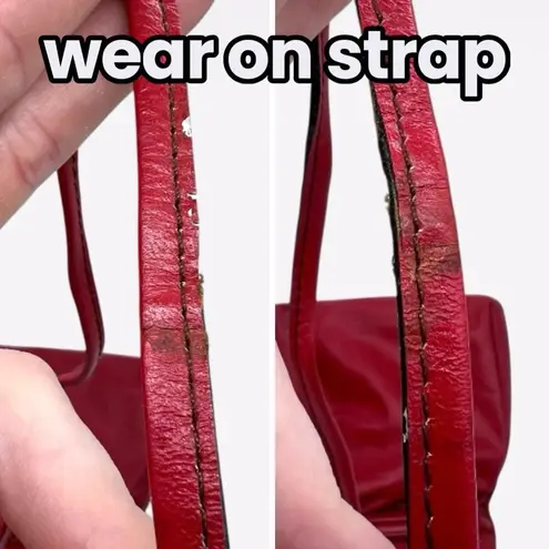 B Young 80s Red Leather Crossbody Bag Handmade Colombia Genuine