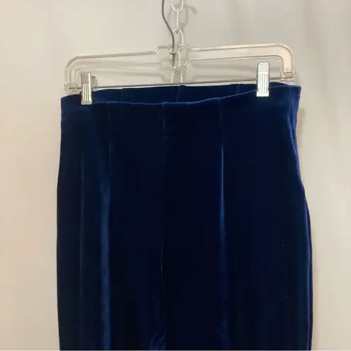 Liz Claiborne  80’s Liz & Co Royal Blue Velvet High Waisted Stirrup Legging Pants