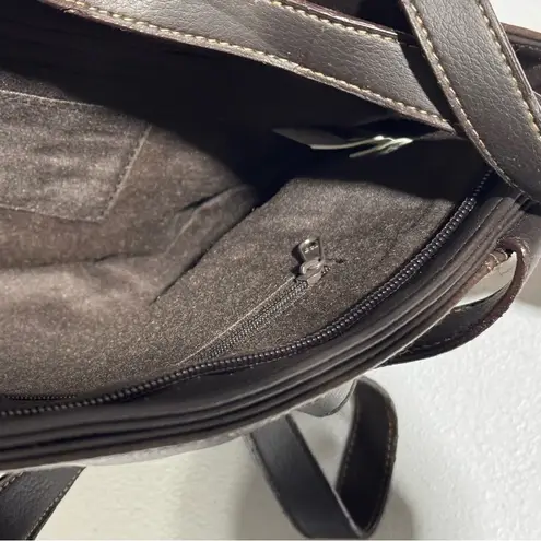 Strada Genuine Leather Organizer Shoulder Bag Tote Purse Brown New with Tags