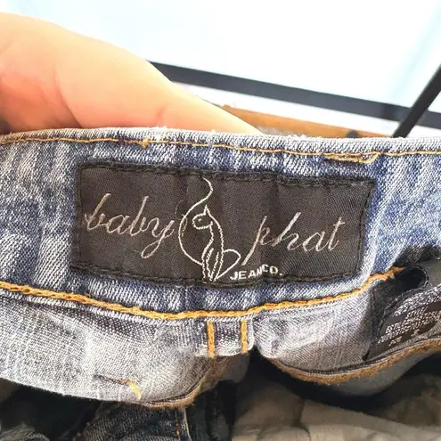 Baby Phat Y2K Cuffed Medium Wash Jeans 2000s McBling Jersey Shore EUC Womens 3