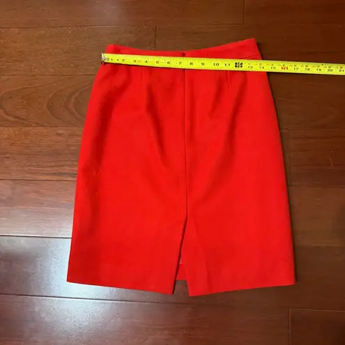 J.Crew The Pencil Skirt Red Wool Professional Skirt Size 0
