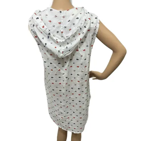 For Cynthia Coastal Lady 100% Linen Swimsuit Cover Up Pop Over Mini Beachy Sz M