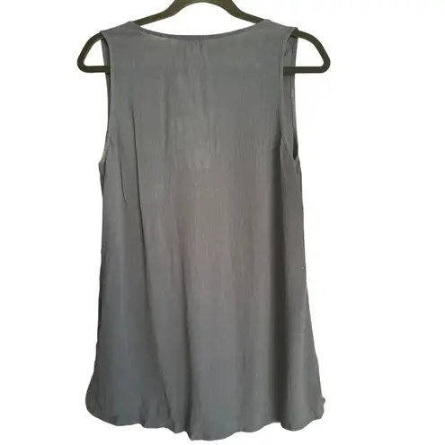 Market & Spruce Stitch Fix Embroidery Sleeveless Top Medium Navy Blue NWT