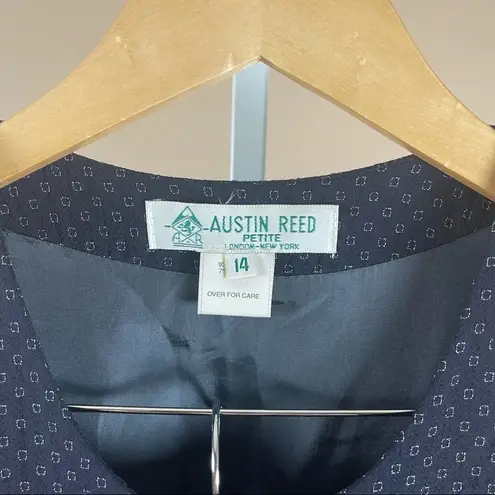 Austin Reed Vintage 14 Petite Wool Skirt Vest Suit Set Teacher Modest Office Blue Size 14P