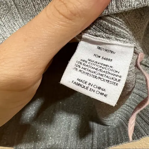 Derek Lam 10 Crosby Gray Silver Metallic Rheya Knit Crop Top