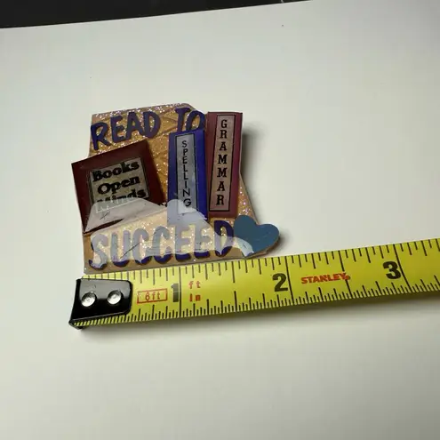 Read To Succeed Book Pins By Lucinda Brooch Pin Handcrafted Hand Made