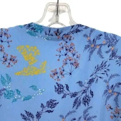 Stella & Dot Maette by Cold Shoulder Floral Print Wrap Blouse Top