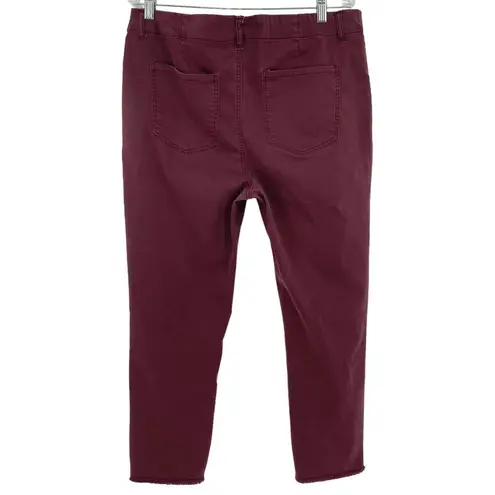 TINSEL Deep Plum Raw Hem Cropped Pants Plus Size 33 Casual Summer Everyday Purple