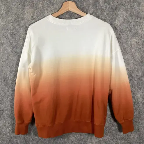 Madewell  Dip Dye Ombré Orange Athleisure Lounge Sweatshirt Fall Jumper Size S