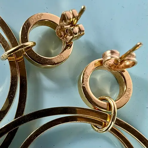 Dolce & Gabbana Gold Logo Charm Hoop Earrings