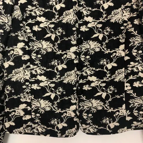 Ellen Tracy Lynda Allard for Linen Blend Floral Blazer Jacket Size 4