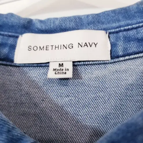 Something Navy Cotton Blend Denim Boilersuit Overall Jeans with Pockets