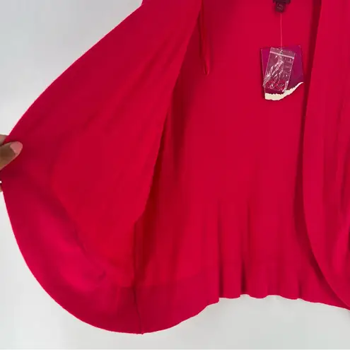 212 Collection Pink Soft Stretch Knit Open Front Bolero Shrug Cardigan Topper Pink Size XL