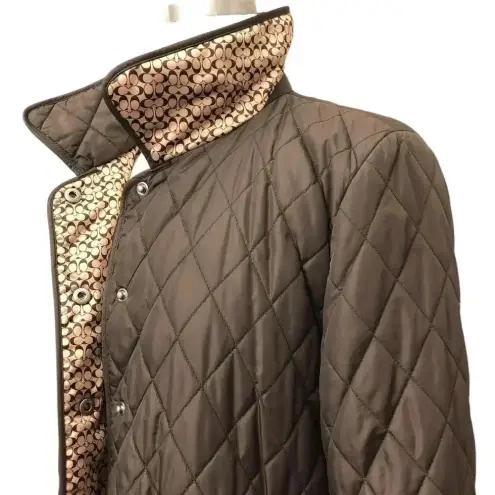 Coach  Brown Diamond Quilted with Signature C Lining Jacket