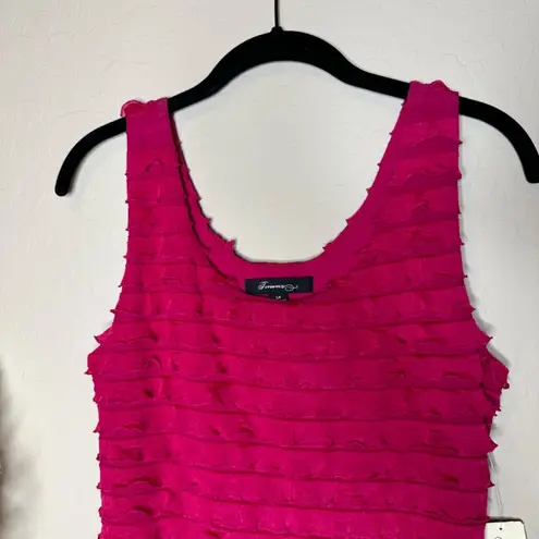 Forever 21 Hot Pink Dress Mini Skirt with Layered Ruffles, Sleeveless, size small