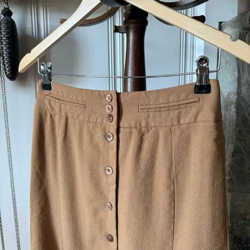 Vintage Wool High Waisted Tan Button