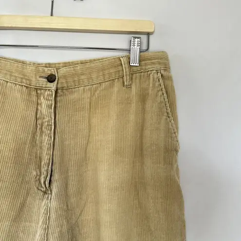 Woolrich mustard yellow corduroy wide leg trousers women's khaki size 16 cotton