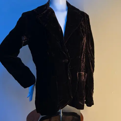 Velvety jacket with silky lining Brown Size undefined