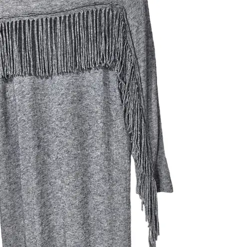 Zadig & Voltaire Winter Fringes Wool/Angora Blend Mini Dress in Grey