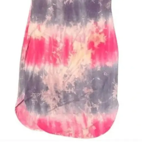 Black Bead Womens Short Sleeve Stretch Bodycon Lined Mini Dress, Tie Dye S