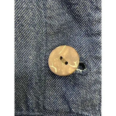 J. Jill Indigo Dark Wash Lightweight Cotton Long Sleeve Jacket Pockets Collar Blue Size M