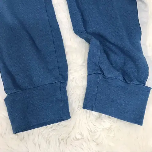 MONROW Teal Blue Cuffed Jogger Pant Sweatpants Sweats Colorblock Knit Sz XS New Blue