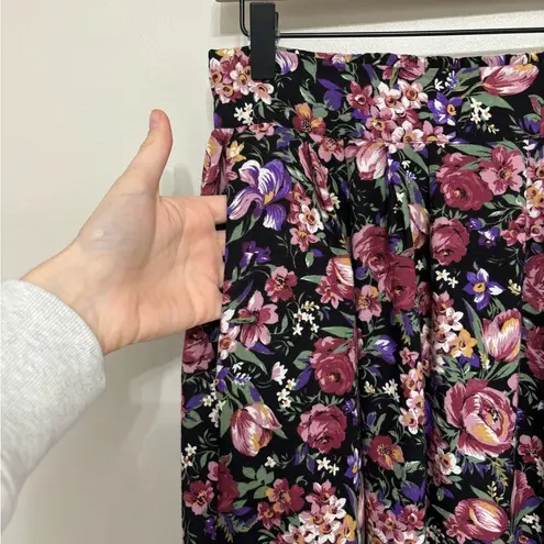 American Vintage Vintage 90s Pink and Purple Floral Midi Skirt