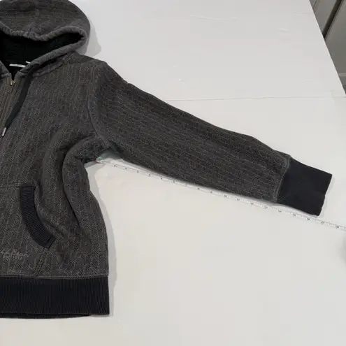 LL Bean 1912 Sweatshirt Sherpa Lined Full Zip Hoodie Pockets LARGE PETITE Gray Size undefined