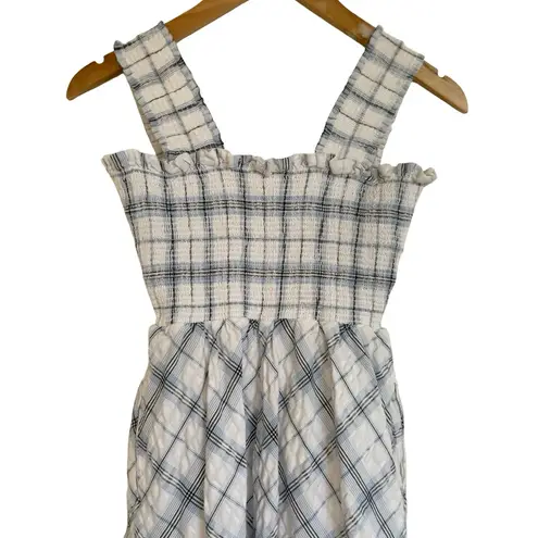 Eliza J Bodice Blue and White Plaid Gingham Midi Dress Sundress Tea Dress 4