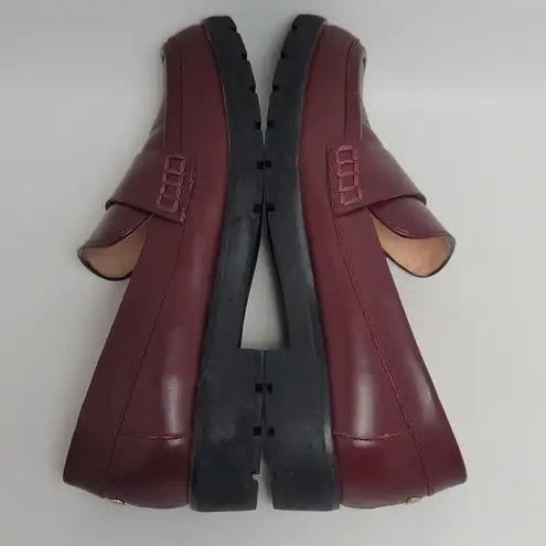 Kate Spade New York Karry Casual Loafers Round Toe Leather Wine Burgundy 6.5M Brown Size 6.5