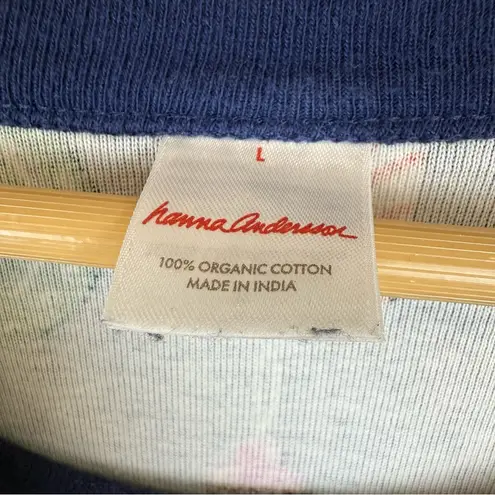 Hanna Andersson Long John Pajamas Top in Heirloom Ornaments Women's Size L 60325 Blue Size L