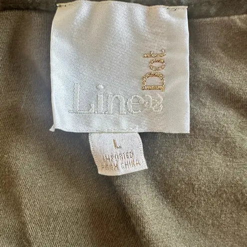 Line and Dot REVOLVE  Pleated Silk Faux-Wrap Olive Green Skirt size Large NEW - Image 4