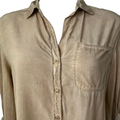 Velvet Heart NWT,  Tan Washed Out Button Up Long Sleeve Shirt