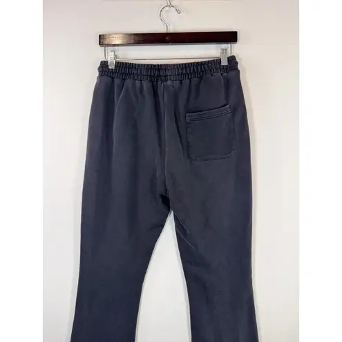 Panache Womens Pants Black Terry Flare Sweatpants Embroidered Casual Size Large