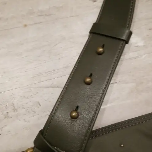 ALLSAINTS ππ Nilo Studs Nylon North/South Tote Bag ~ Khaki Green Studded NWOT