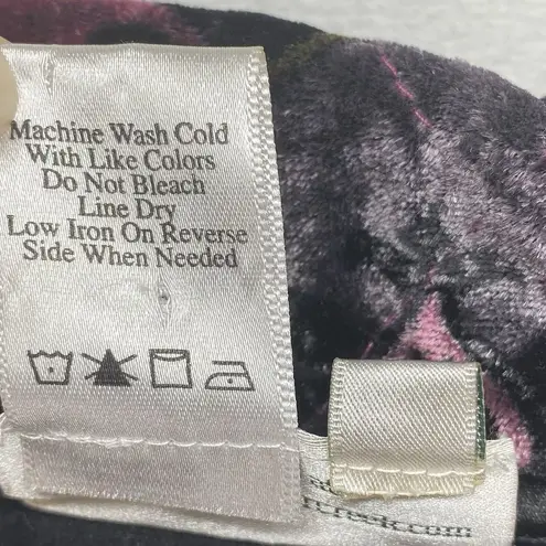 Coldwater Creek Jacket Women L Boho Plush Velvet Devore Funky Plush Quilt art