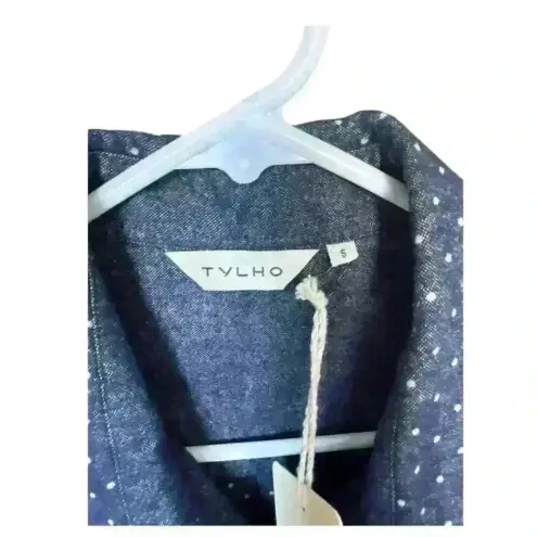 tylho denim polka‎ dot cotton Long sleeve shirt dark blue size S