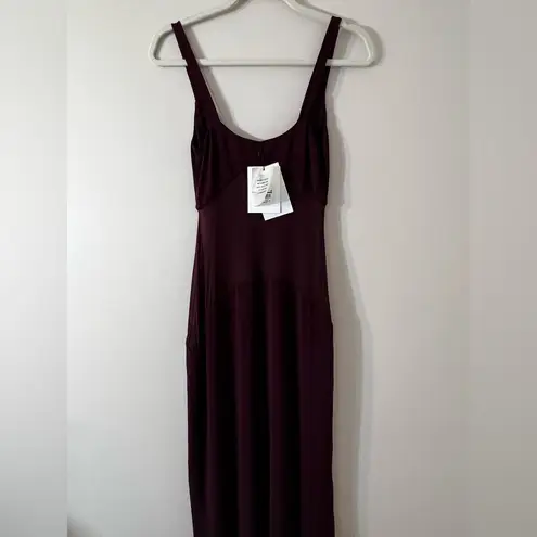 NWT Helsa Sheer Knit Curve Maxi Dress in Merlot, size S Purple