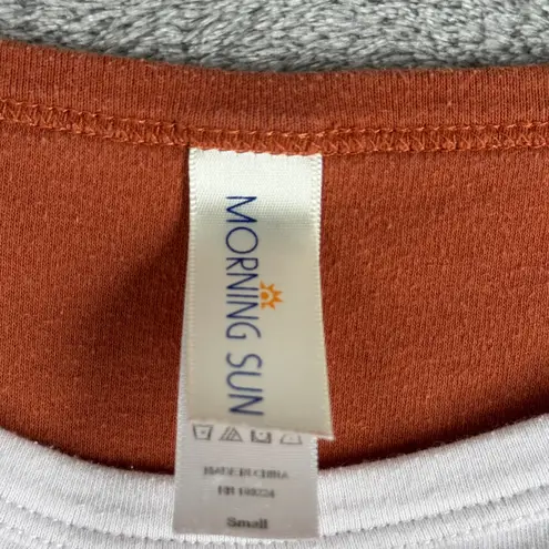 Morning Sun Top Birds Embroidered Fall Layer Tunic Autumn Pullover Orange Small Orange