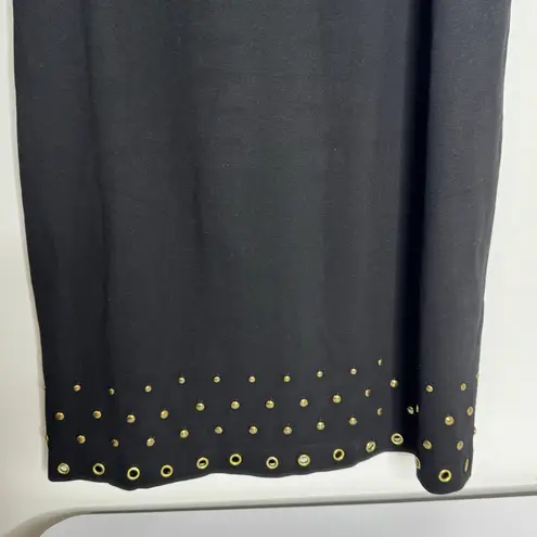 Roz & Ali Black Dress w/Gold Grommets & Beading Size 20