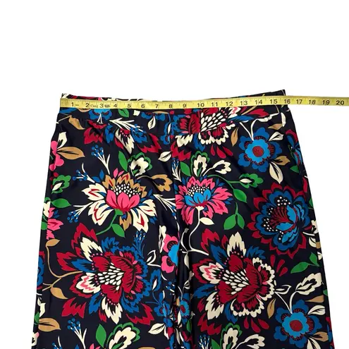 Jude Connally Lucia JC Floral Print Wide Leg Pants, Fall Chintz Navy, Sz M Red Size M