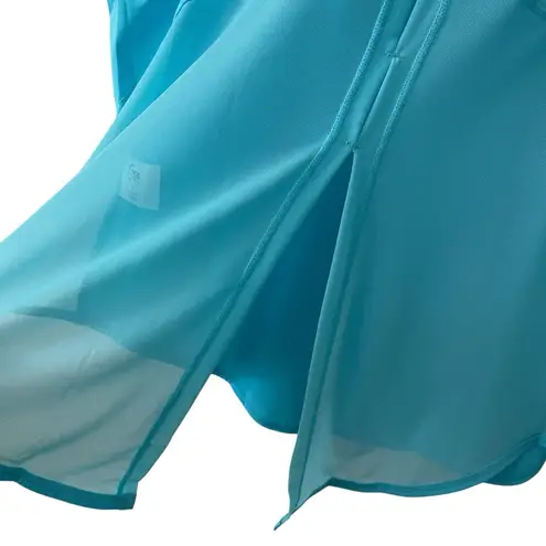 Zyia NWT Open Panel Split Back Mesh Sky Blue Tank Top M