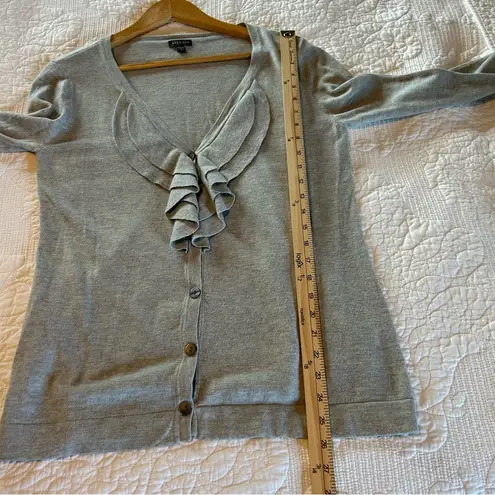 Lilla P Cashmere Blend Ruffle Cardigan. Size Large.