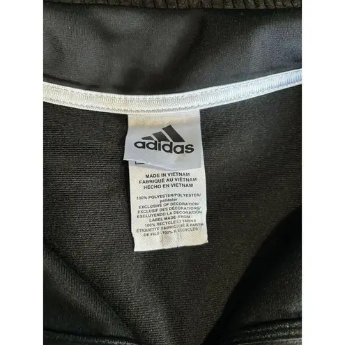 Adidas  Black Zip Up Athletic Jacket Size‎ Large (14-16) Pockets Logo 3 Stripe