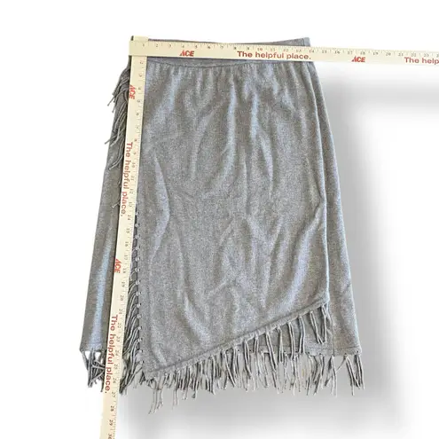 Per Se by Carlisle Beige Cotton Cashmere Fringe Knee Length Skirt Size Small