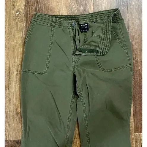 prAna  Pants Women’s 6 Olive Green Flat Front Straight Casual Pockets Outdoor EUC