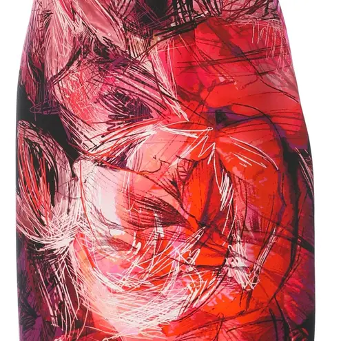 Fuzzi Pink & Fuchsia Abstract Floral Knee Length Dress Size M