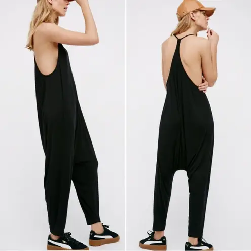 Free People Intimately  Women’s Really Racerback Slouchy Oversized Black Romper