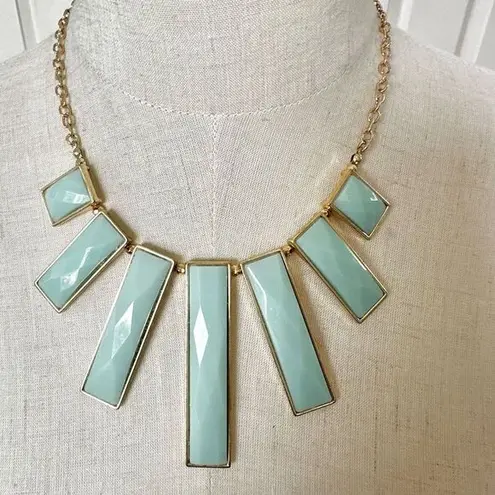 The Bar Light green rectangle statement necklace