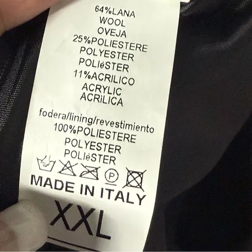 Cannella Coat Women XXL Brown Lana Wool Blend Button Front Long Detail Collared